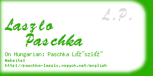 laszlo paschka business card